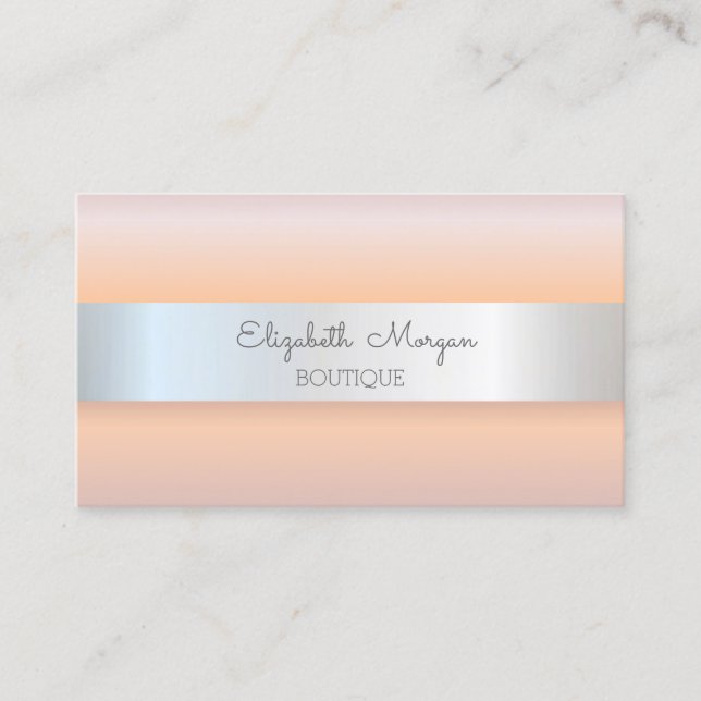 Elegante moderne Rose Gold, Silberstreifen Visitenkarte (Vorderseite)