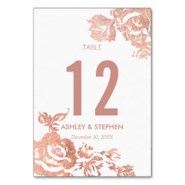 Elegante Moderne Rose Goldene Tischnummern