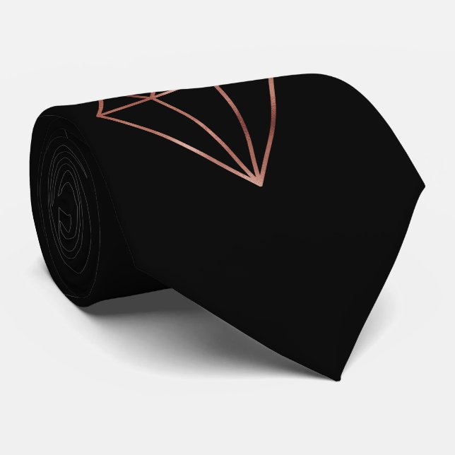elegante, moderne Rose, goldschwarz Krawatte (Gerollt)