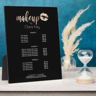 Elegante, moderne Rose mit Gold Lips Fotoplatte
