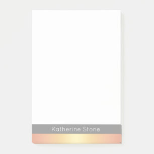 Elegante moderne Rosen-Goldsteigung Stripes Grau Post-it Klebezettel
