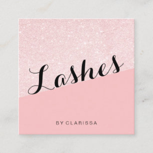 Elegante moderne RosengoldGlitter-Rosapeitschen Quadratische Visitenkarte