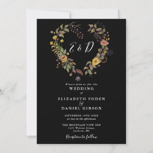 Elegante moderne rustikale florale QR-Code-Hochzei Einladung