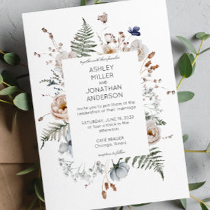 Elegante Moderne Rustikale Wildblume Hochzeit Einladung