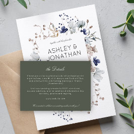 Elegante Moderne rustikale Wildblume Hochzeitsdeta Begleitkarte