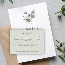 Elegante Moderne rustikale Wildblume Hochzeitsdeta Begleitkarte