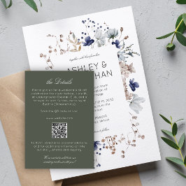 Elegante Moderne rustikale Wildblume Hochzeitsdeta Begleitkarte