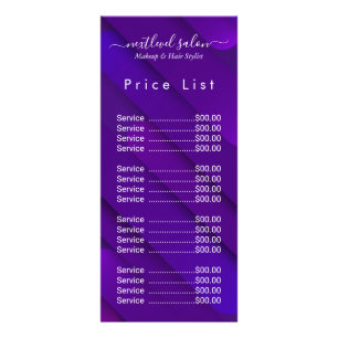 Elegante moderne Salon-Preisliste Rack Card  Werbekarte