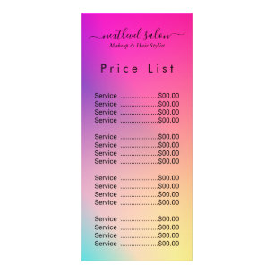 Elegante moderne Salon-Preisliste Ständerkarte Werbekarte