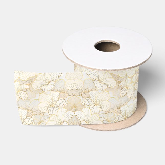 Elegante, moderne Sammlung von weißer Blumen Satinband (Spule)