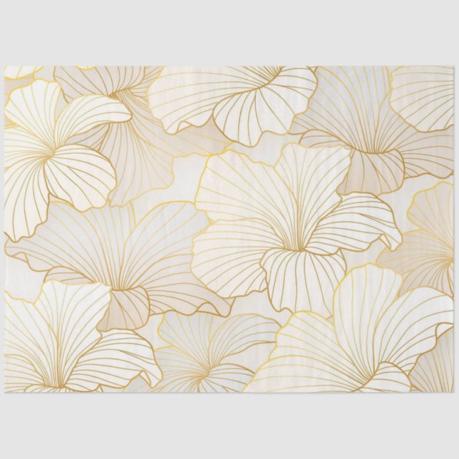 Elegante, moderne Sammlung von weißer Blumen Seidenpapier (Vorderseite)