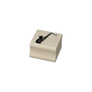 Elegante moderne Saxophon Cool Jazz Festivalmusik Gummistempel