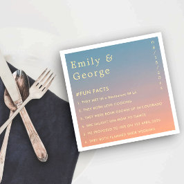 Elegante Moderne schicke Blue Orange Fun Fakten Ho Serviette