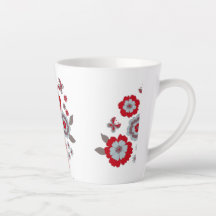 Elegante Moderne schicke Blume Latte Tasse
