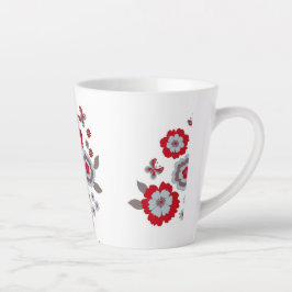 Elegante Moderne schicke Blume Latte Tasse