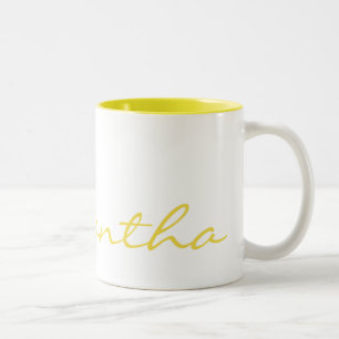 elegante, moderne schicke, trendige, monogramm gel zweifarbige tasse