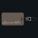 elegante, moderne schicke, trendige Monogramm grau Gepäckanhänger<br><div class="desc">Dieses atemberaubende,  ausgeklügelte Design zeichnet sich durch Ihren Namen oder jeden beliebigen Text aus,  der in einem hellen Stahlgrau auf einem soliden dunkelgrauen Hintergrund gehalten ist.</div>