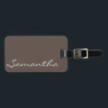elegante, moderne schicke, trendige Monogramm grau Gepäckanhänger<br><div class="desc">Dieses atemberaubende,  ausgeklügelte Design zeichnet sich durch Ihren Namen oder jeden beliebigen Text aus,  der in einem hellen Stahlgrau auf einem soliden dunkelgrauen Hintergrund gehalten ist.</div>