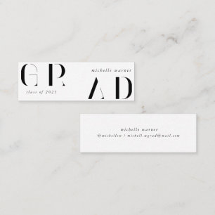 Elegante moderne Schrift Graduierungs-Name-Karte Mini Visitenkarte