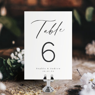 Elegante moderne Schrift minimale Hochzeit  Tischnummer