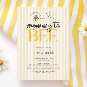 Elegante moderne Schrift Mommy to Bee Baby Shower Einladung