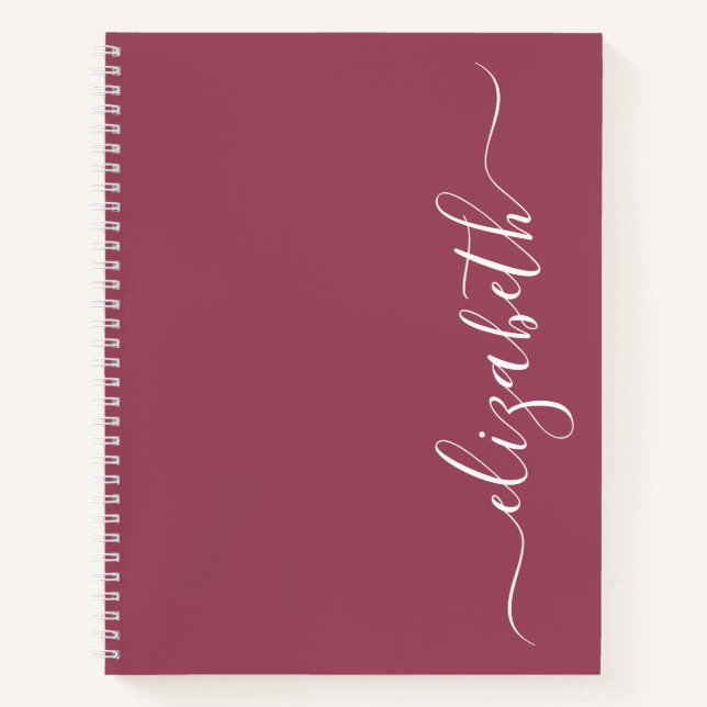 Elegante moderne Schrift Personalisiert Notizbuch (Vorderseite)