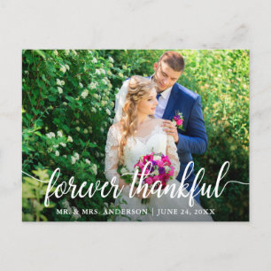 Elegante moderne Schriftart Immer dankbare Hochzei Postkarte