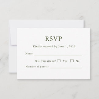 Elegante moderne Schriftart klassische RSVP-Karte  RSVP Karte