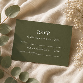 Elegante moderne Schriftart klassische RSVP-Karte  RSVP Karte