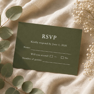 Elegante moderne Schriftart klassische RSVP-Karte  RSVP Karte