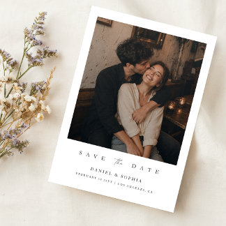 Elegante moderne Schriftfoto-Hochzeit Save The Date