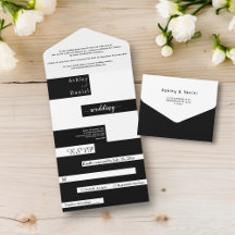 Elegante, moderne Schwarz-Weiß-Chic-Hochzeit