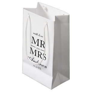 Elegante Moderne Schwarz-Weiß-Hochzeit Kleine Geschenktüte