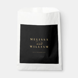 Elegante Moderne Schwarze Hochzeit Geschenktütchen