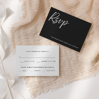 Elegante moderne schwarze Hochzeits-RSVP-Karte