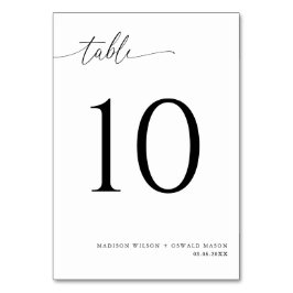 Elegante moderne Schwarze Kalligraphie Hochzeit 10 Tischnummer
