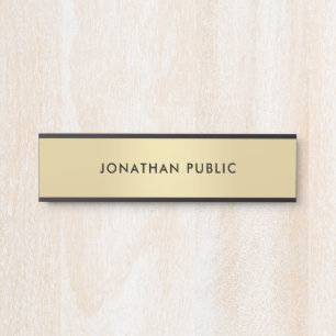 Elegante, moderne, schwarze, minimalistische Vorla Türschild