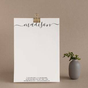 Elegante moderne Schwarze Typografie Monogram Mail Briefbogen