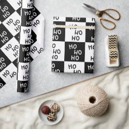 Elegante moderne schwarze weiße Typografie Weihnac Geschenkpapier