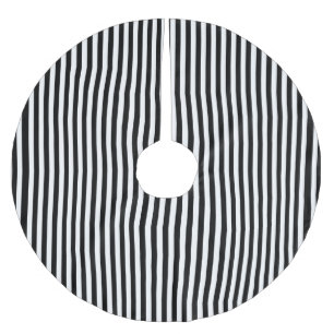 Elegante moderne Schwarzweiss-Streifen Polyester Weihnachtsbaumdecke