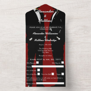 Elegante moderne schwule Hochzeit All In One Einladung