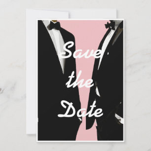Elegante moderne schwule Hochzeit in Rosa Save The Date