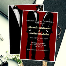 Elegante moderne schwule Männer Burgunder Hochzeit