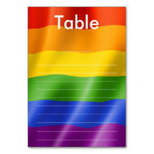 Elegante moderne schwule Männer Hochzeit Regenboge Tischnummer