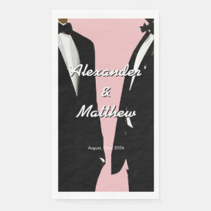 Elegante moderne schwule Männer Hochzeit Rosa Aben Serviette