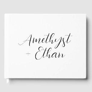 Elegante moderne Script Bride & Groom Wedding Gästebuch