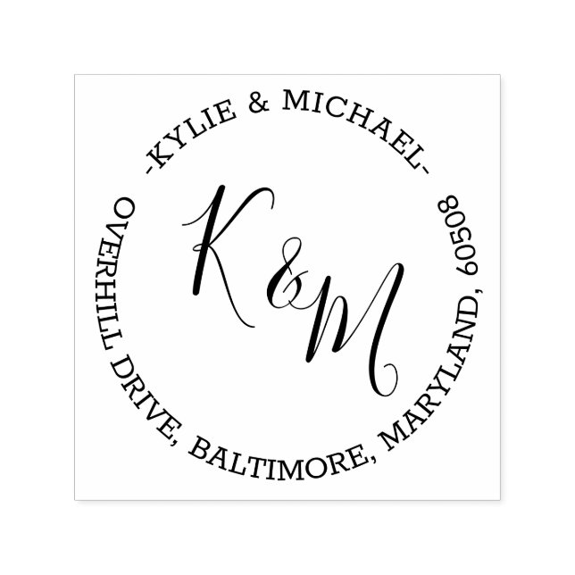 Elegante, moderne Script Monogram-Familie Permastempel (Design)