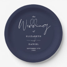 Elegante moderne Script Navy Blue Wedding