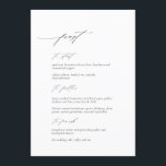 Elegante moderne Script Wedding Menu Card Menükarte<br><div class="desc">Dieses elegante,  zeitlose Hochzeitsmenü bietet einen modernen und erstklassigen Kalligraphie-Schriftart mit einer Touch romantischer Kalligraphie - eine sichere Möglichkeit,  um jedem Gast eine herrliche Touch für seine Hochzeit oder für jedes besondere Ereignis hinzuzufügen.</div>