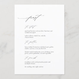 Elegante moderne Script Wedding Menu Card Menükarte